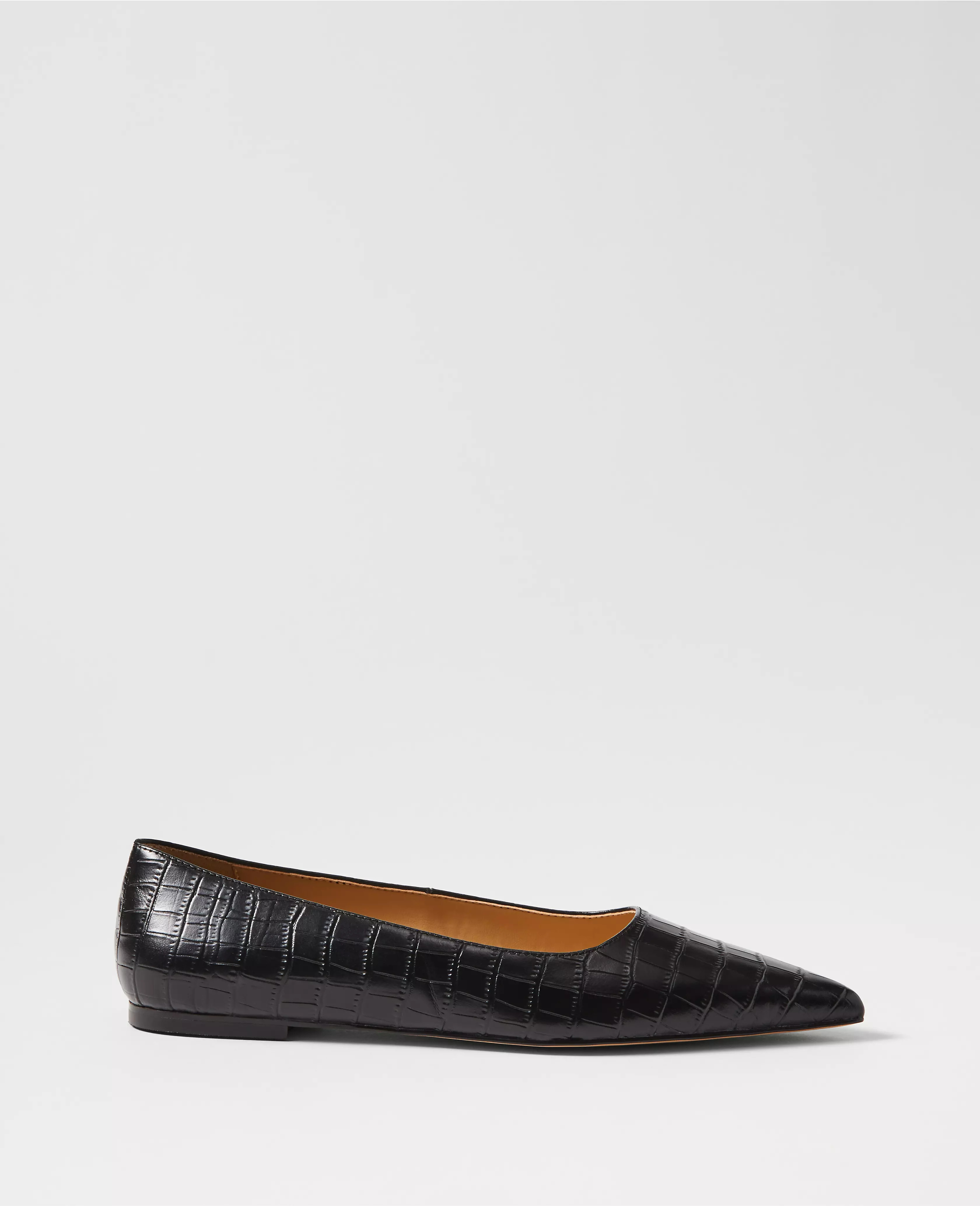 Weekend Collection Pointy Toe Croco Ballet Flat | Ann Taylor
