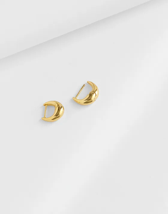 Demi-Fine Puffy Hoop Earrings | Madewell