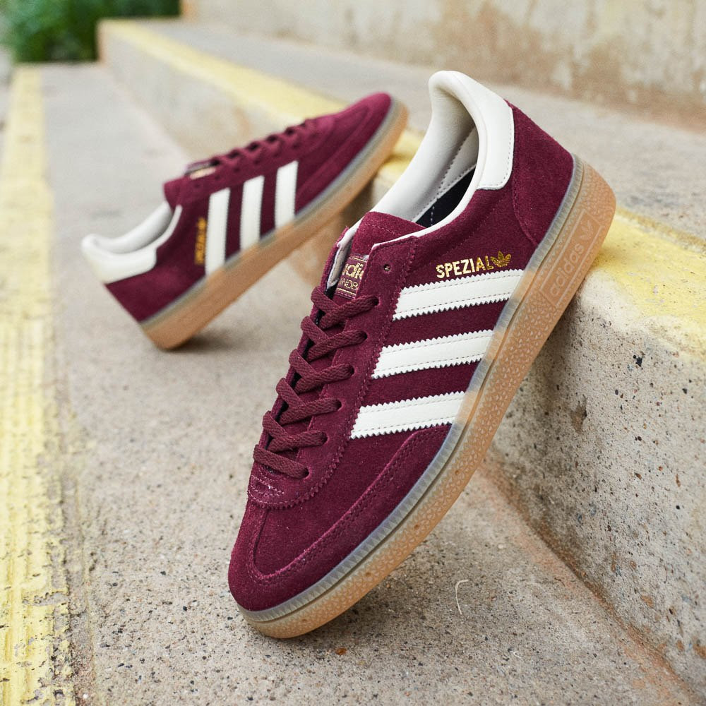 Womens adidas Handball Spezial Athletic Shoe - Maroon / Cream White / Gold Metallic | Journeys