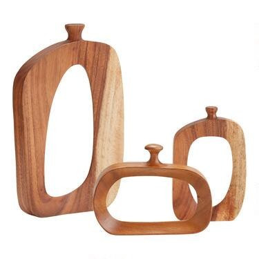 Large Suar Wood Abstract Decor | World Market