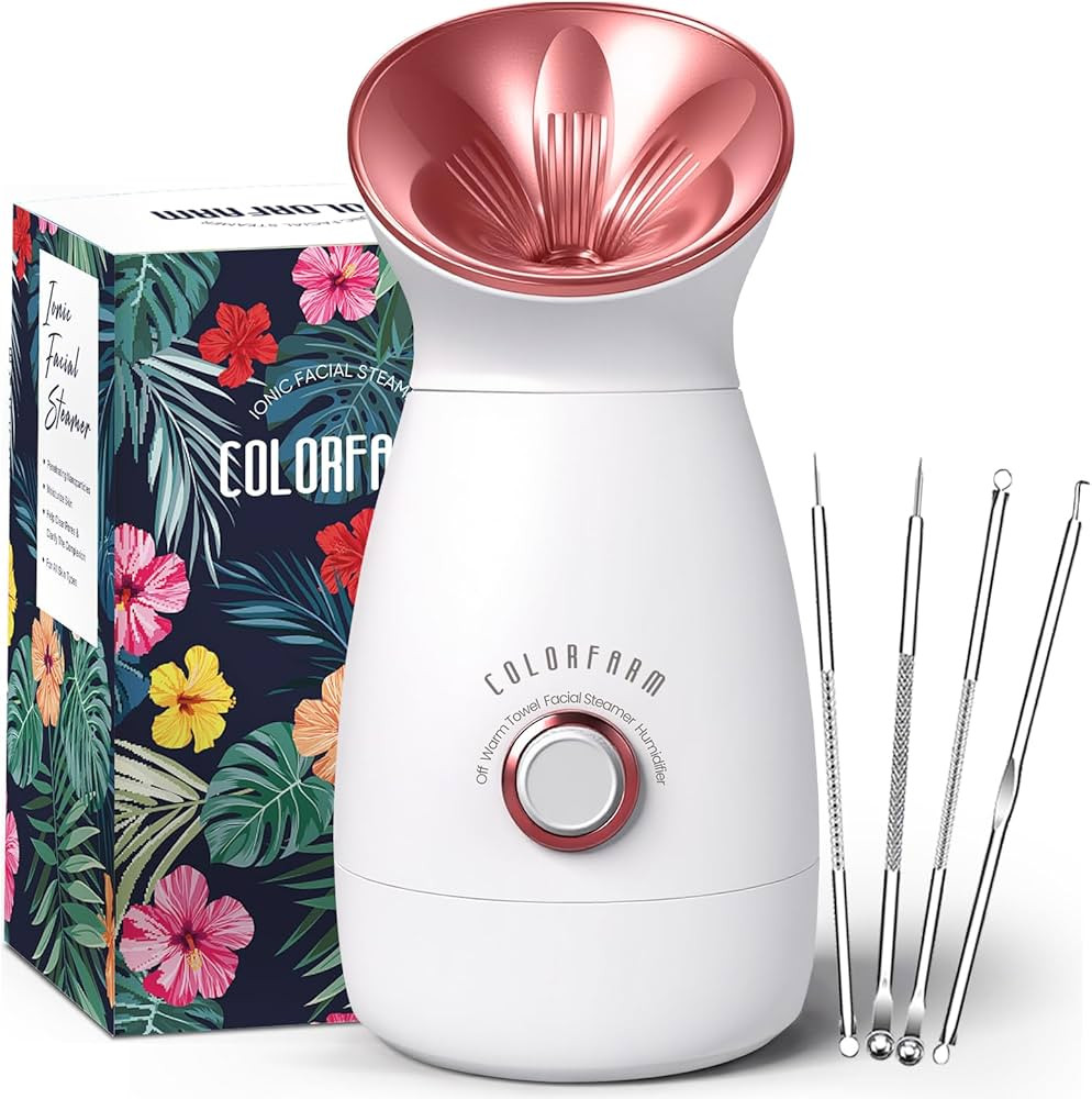 Colorfarm Facial Steamer Nano Ionic: Large 3-in-1 Face Steamer Deep Cleaning Unclogs Pores - Humi... | Amazon (US)