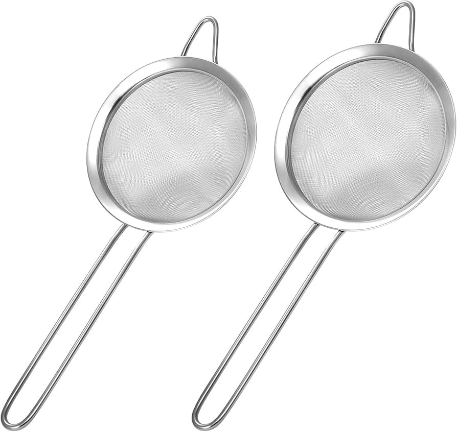 2 Pack Fine Mesh Strainer, Small Stainless Steel Sieves with Handles, for Steeping Loose Leaf Tea... | Amazon (US)