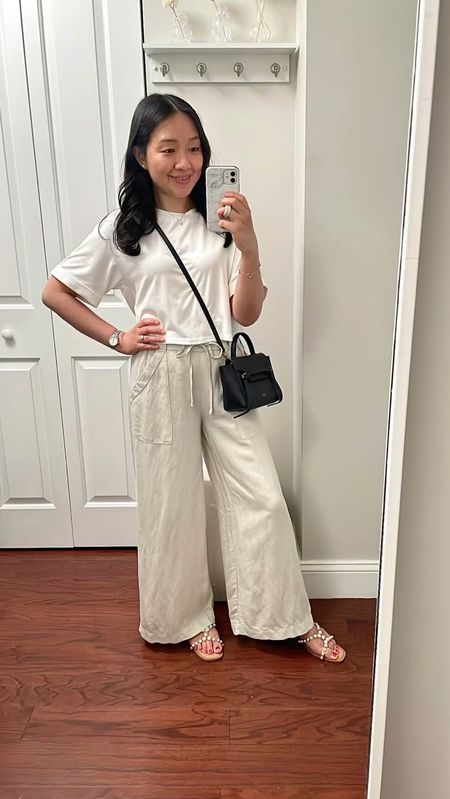 Tee size S - 17" is the perfect cropped length for me
LOFT Pants size XXS regular 
Celine Pico belt bag
Zara sandals are old

Have a question for me? You can now leave comments on the LTK app and I'll get notfied so that I can get back to you!

#LTKFindsUnder50 #LTKFindsUnder100 #LTKOver40