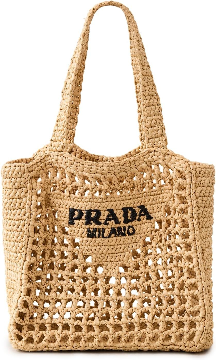Prada Women's Pre-Loved Shopping Tote, Raffia | Amazon (US)