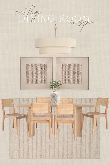 Earthy modern organic dining room #diningroom #modernorganic #chandelier #table #diningroom #diningtable #diningchair #wallart #neutraldecor #neutralhomedecor #diningroom 

#LTKunder50 #LTKFind #LTKhome