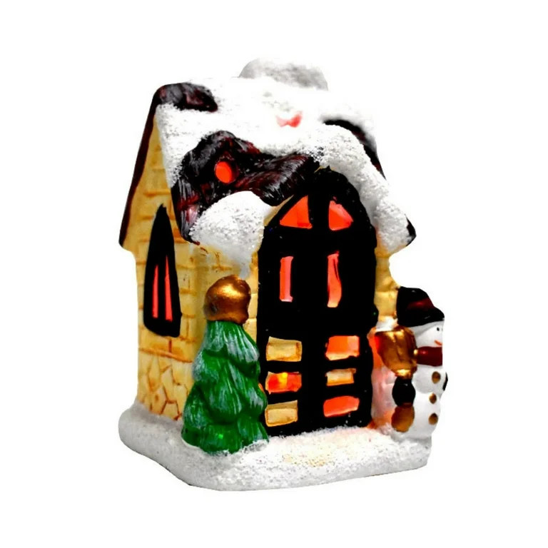 Christmas Village Houses Decorations, Ceramic Xmas Cabin, Farmhouse Winter Village Collectible Bu... | Walmart (US)