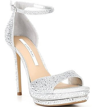 Gianni Bini Nessie Four Rhinestone Platform Dress Sandals - 10 | Dillard's