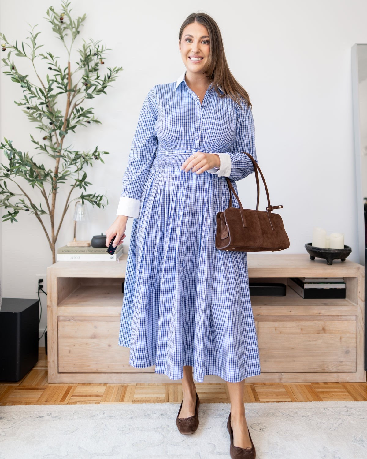 Blue checks and chocolate brown—the prettiest pairing 💙 This midi shirtdress with ballet flats is an easy outfit for church, brunch, or a day out.

Blue checked dress, midi shirtdress, size large dress, size 14 style, brown ballet flats, midsize fashion, fall dress outfit

#LTKootd #LTKTall #LTKWorkwear