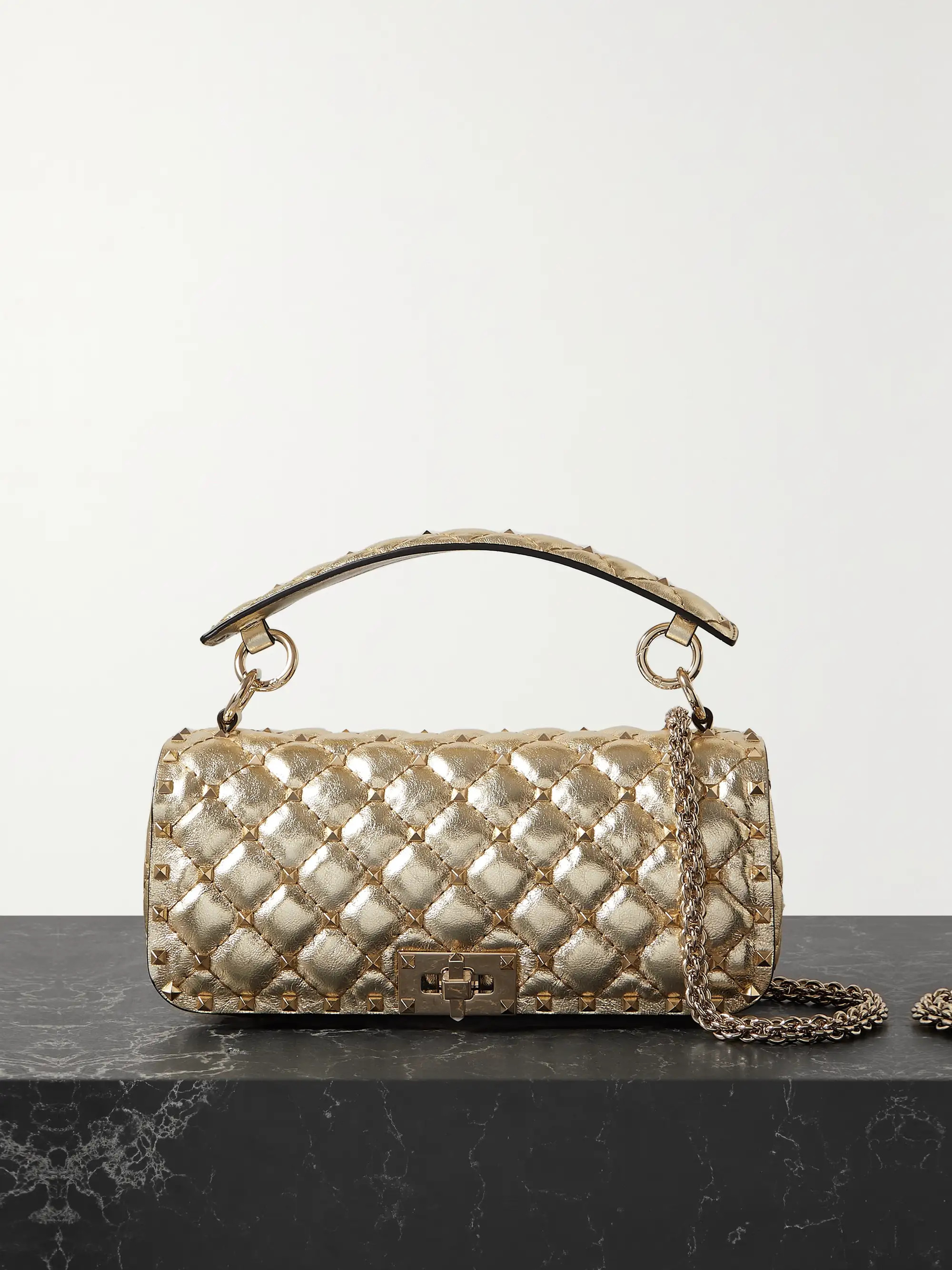 VALENTINOValentino Garavani Rockstud Spike quilted leather shoulder bag | NET-A-PORTER (US)