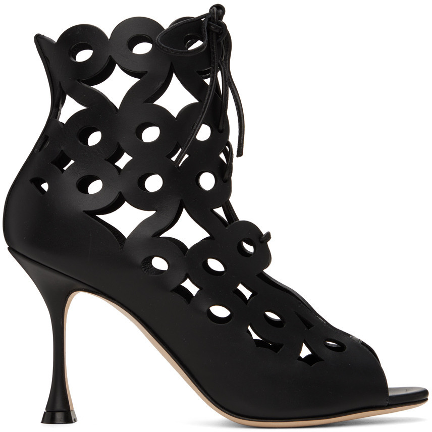 Manolo Blahnik Black Taralo Boots | SSENSE