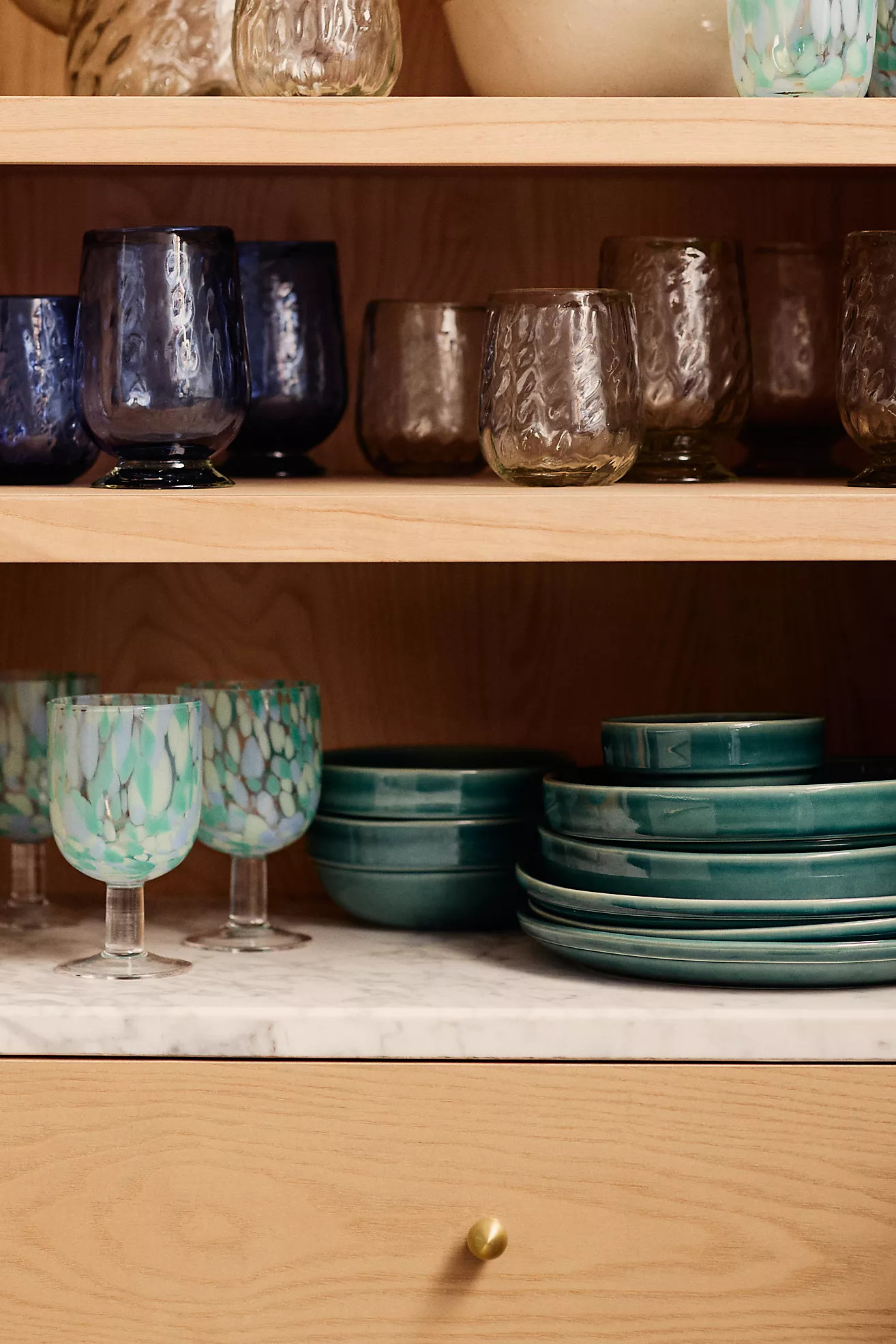 Greer Glass Goblets, Set of 4 | Anthropologie (US)