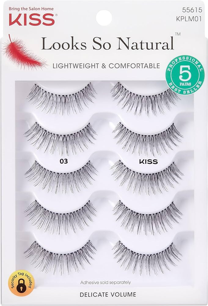 KISS Look So Natural False Eyelashes Multipack 03, Cruelty Free, Vegan, Contact Lens Friendly, Ea... | Amazon (US)