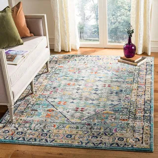 Safavieh Monaco Gulriz Boho Rug (9' x 9' Square - Blue/Light Grey) | Bed Bath & Beyond