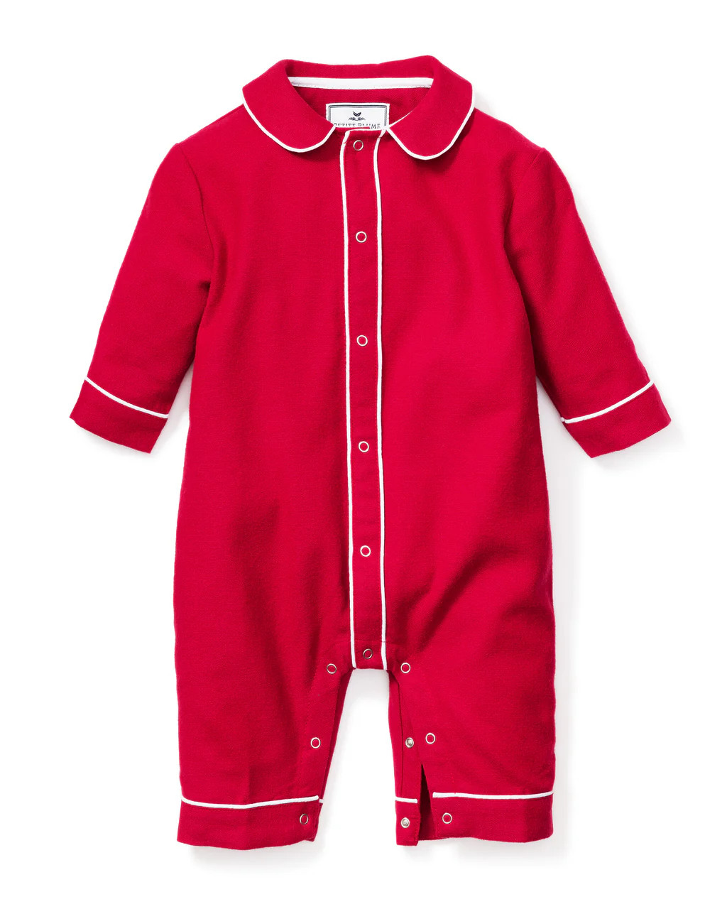 Red Flannel Cambridge Romper | Petite Plume