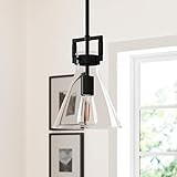 Nathan James Vincent Glass Pendant Lighting, Hanging Light Fixture with Adjustable Black Stem, Knurl | Amazon (US)