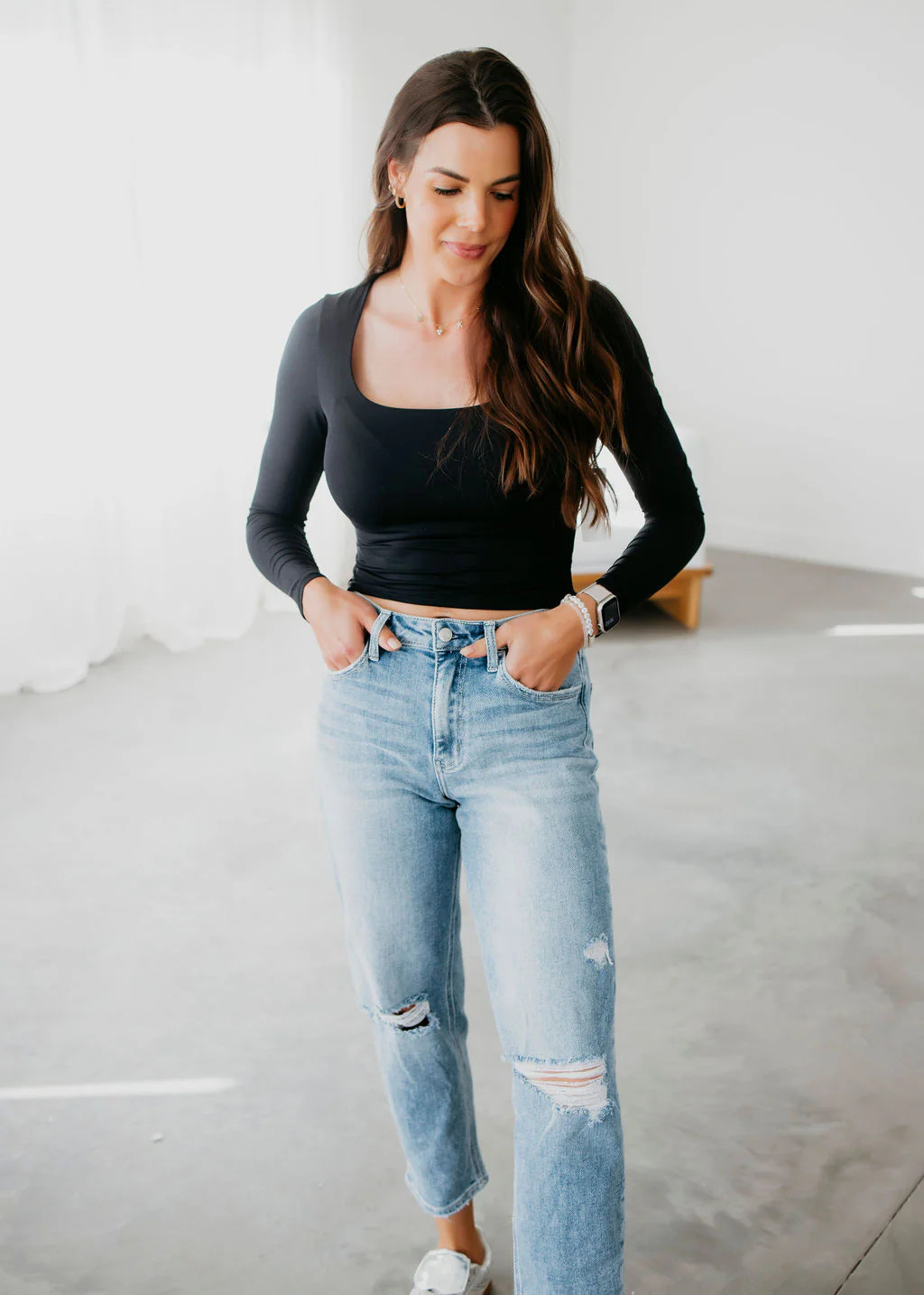 Veda Square Neck Seamless Top by Lily & Lottie | Lauriebelles