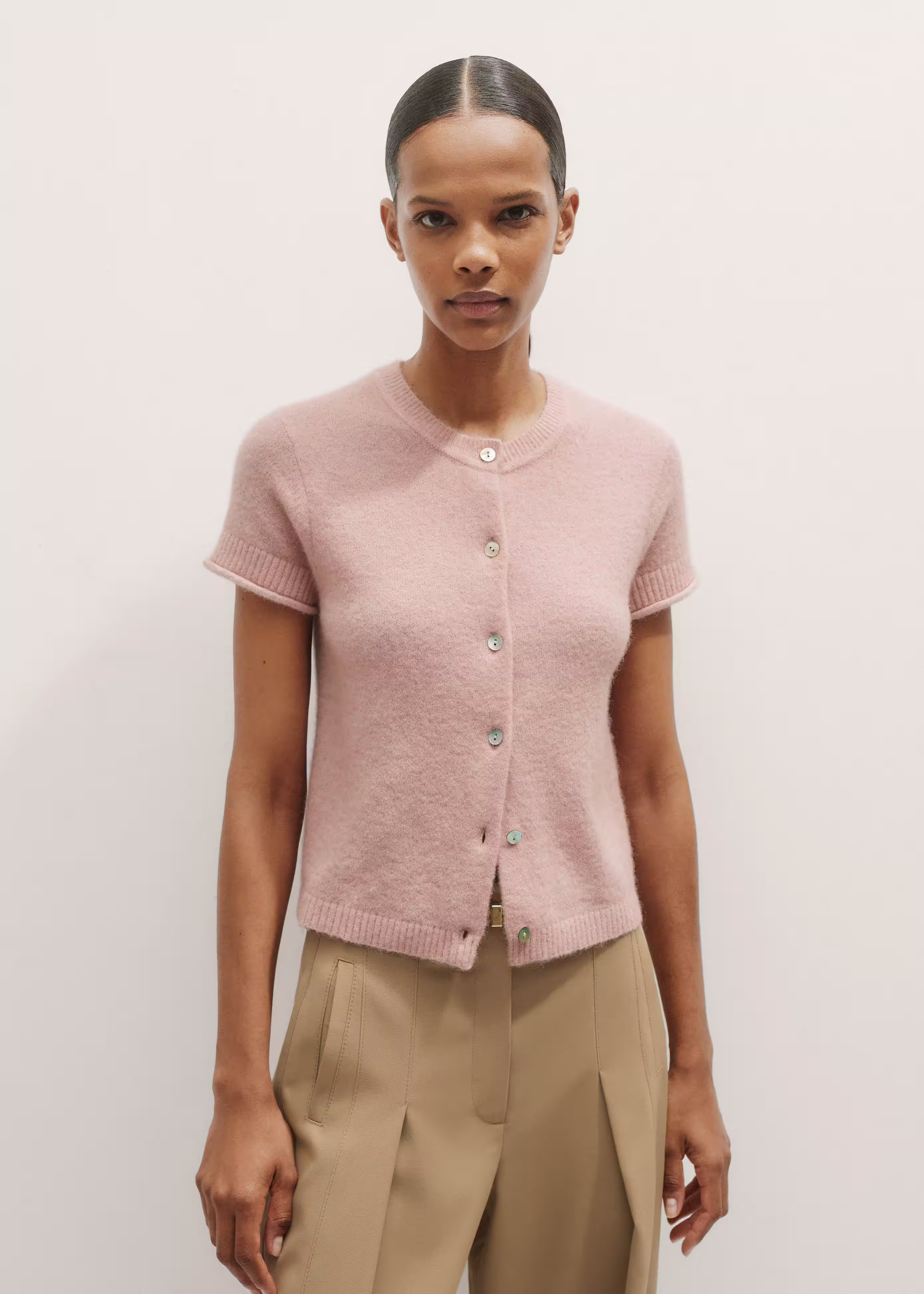 Button-Through Knit Baby Tee Responsibly Sourced Alpaca + Recycled Fibre Blend | ME+EM US