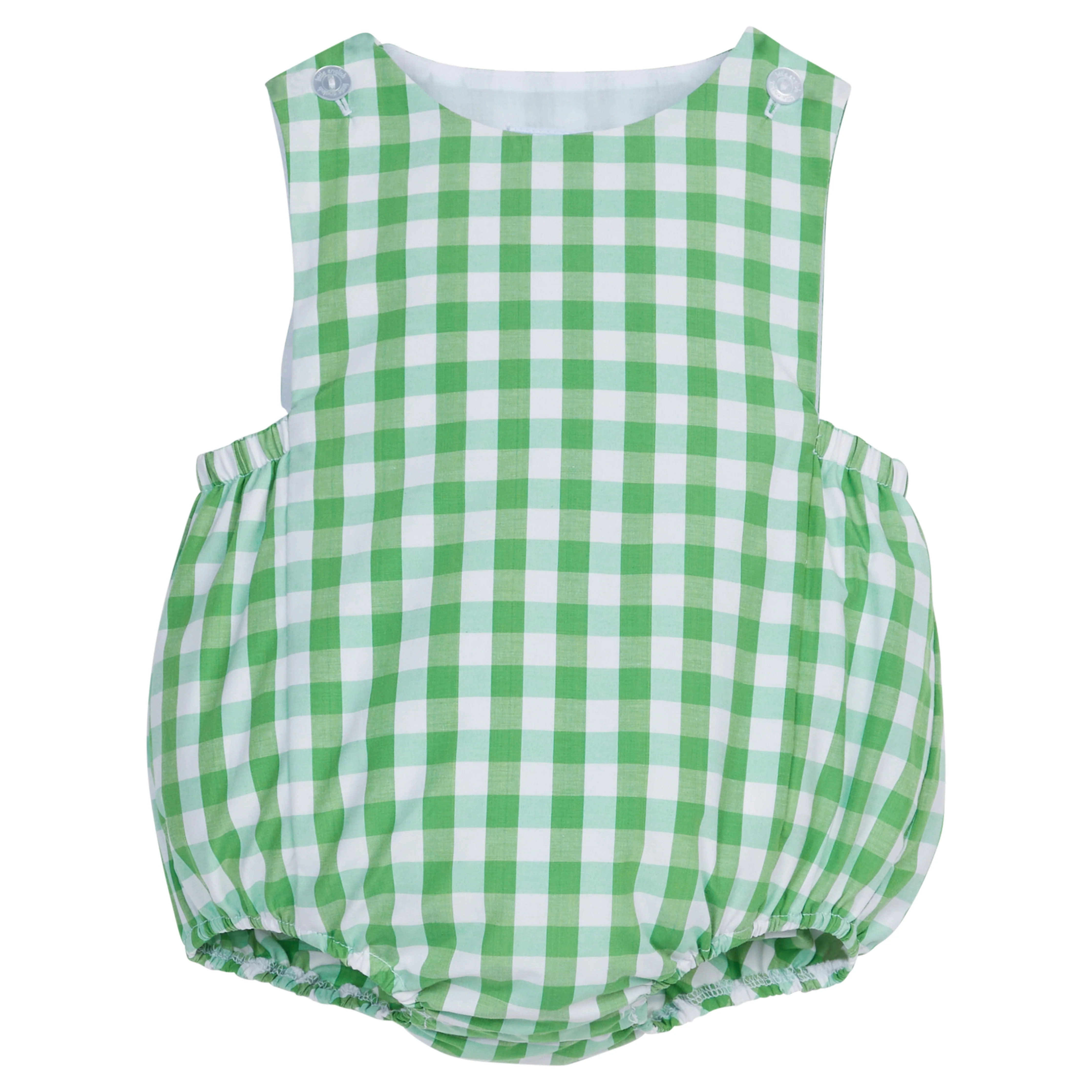 Green Hills Sunsuit - Gingham Baby Boy Clothes | Little English