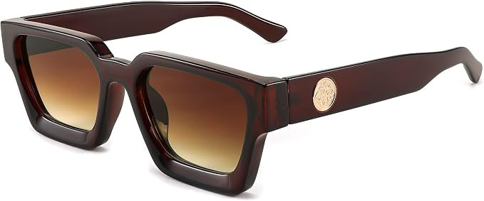 FEISEDY Retro 90s Square Sunglasses for Women Men Trendy Chunky Rectangle Sunglasses UV400 Protec... | Amazon (US)