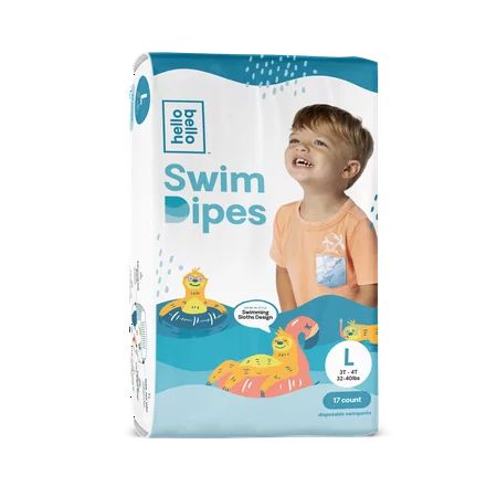 Hello Bello Swim Dipes Size L (Diaper Size 6) Swim Diaper Swimming Sloths 17ct - 2 Pack | Walmart (US)