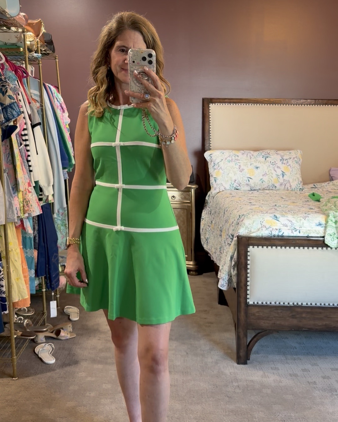Spring Dress 

This green dress is such a standout for spring and summer 💚

Wearing a size 4 

It’s one of those easy, throw-on pieces that instantly looks polished—perfect for:
✔️ Mother’s Day
✔️ Graduations
✔️ Showers
✔️ Summer events

Flattering fit and such a fun pop of color!

#springoutfits #springstyle #greenoutfit #preppystyle 
#lillypulitzer #classicstyle
#femininefashion #over40style #womenover40fashion
#ltkstyle #ltkfinds #ltkfashion
#springdress #outfitideas #everydaystyle
#resortwear #casualchic

green spring outfits
women over 40 fashion
classic spring style
spring skirt outfit
casual spring outfits
spring dresses women
spring style
midi dress
spring outfits 2026 
feminine style outfits
Mother’s Day dress 

#LTKMothersDay #LTKWedding #LTKSeasonal