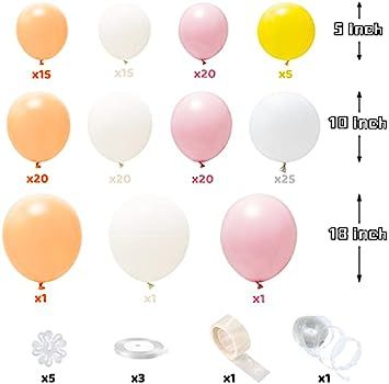 7ilaewen 153Pcs Daisy Groovy Balloon Arch Garland Kit Macaron Pink White Yellow Orange Boho Ballo... | Amazon (US)