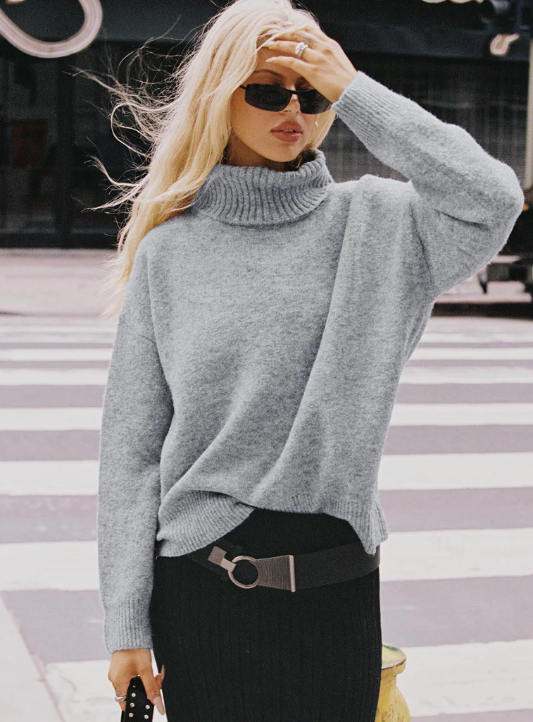 Oswin Turtleneck Jumper Grey | Princess Polly AU