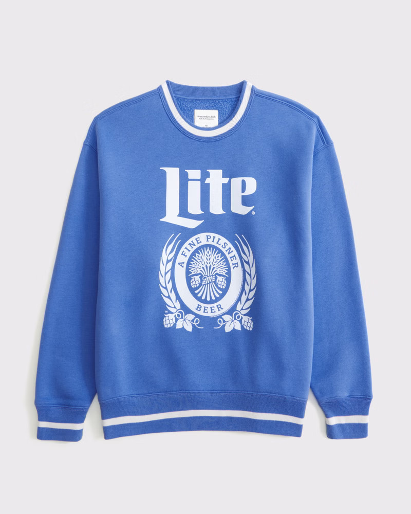 Women's Miller Lite Oversized Sunday Crew | Women's Tops | Abercrombie.com | Abercrombie & Fitch (US)