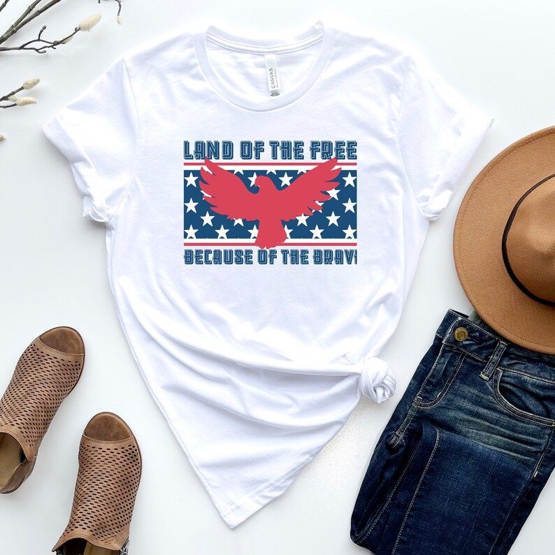 Land of the Free T-shirt USA Shirt Patriotic T-shirt Fourth | Etsy | Etsy (US)