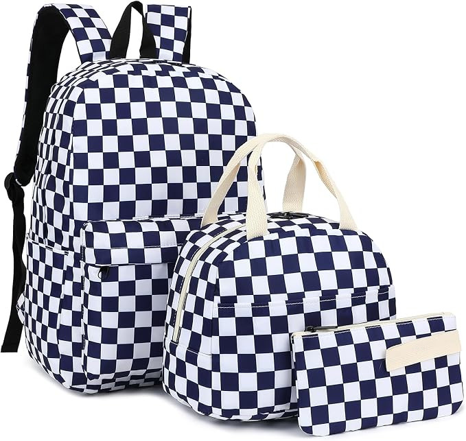 Girls School Backpack, 3 in 1 Set Kids Teens School Bag Bookbag with Lunch Bag Pencil Case | Amazon (US)
