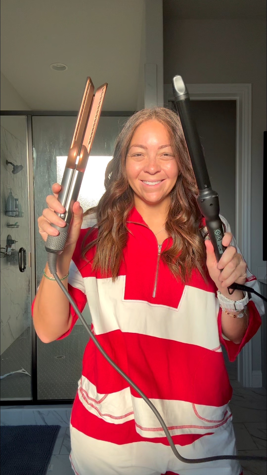 wet to straight hair then some curl. these two i don’t leave home without ✨ i got the refurbished blowdryer and she works just fine 👏🏼