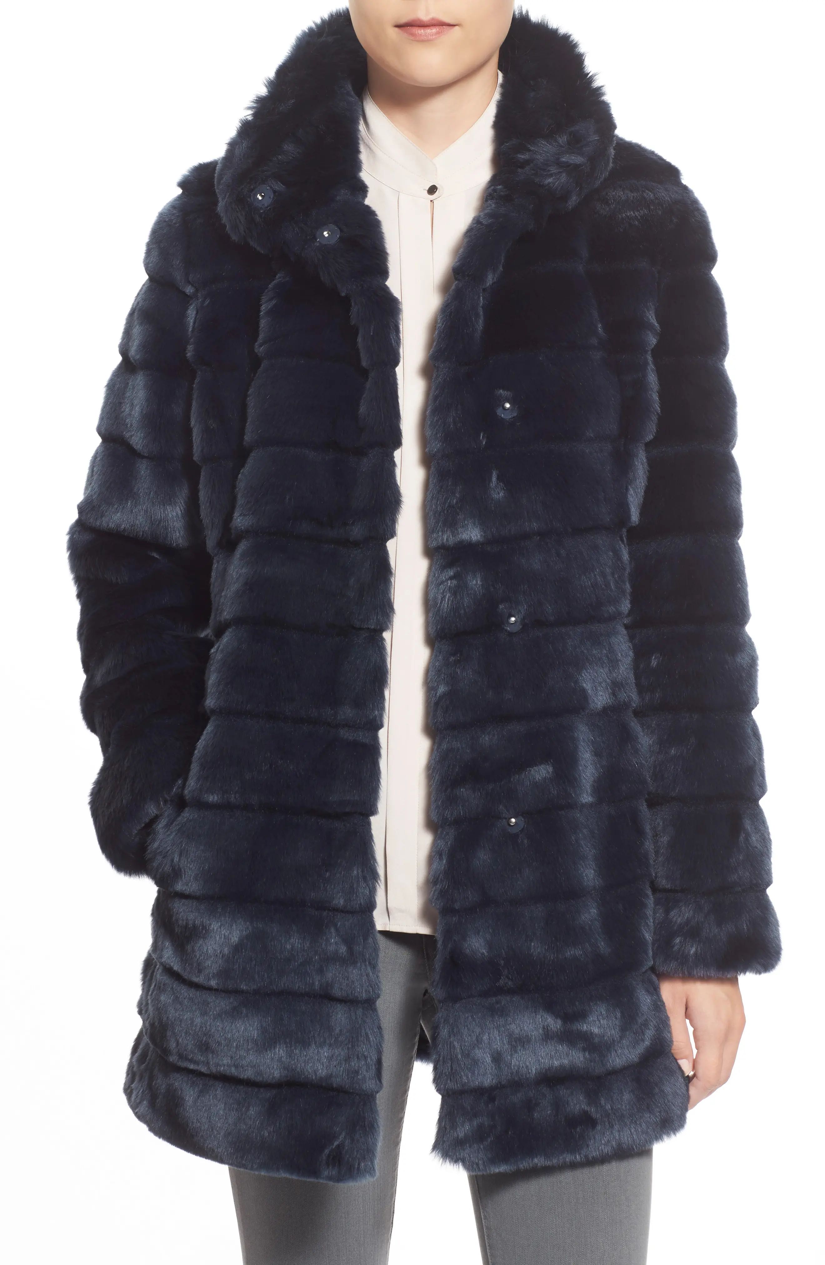 Grooved Faux Fur Coat | Nordstrom