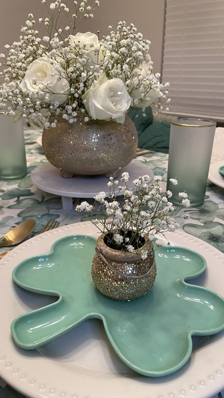 St. Paddy's day table setting! A collection of Shamrock plates.

#LTKhome #LTKSeasonal #LTKparties