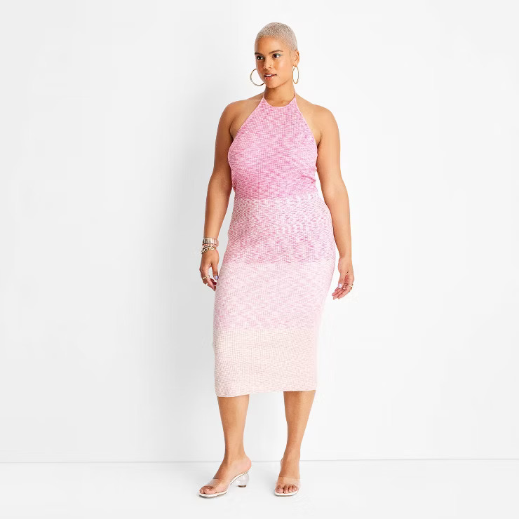 Women's Ombre Halter Tie Neck Midi Knit Dress - Future Collective™ with Alani Noelle | Target