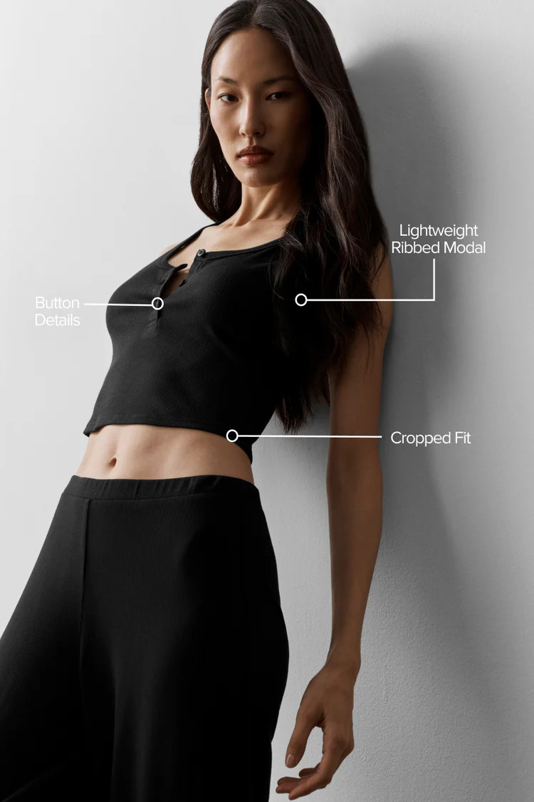 Ribbed Modal Henley Tank | Alo Yoga (US)