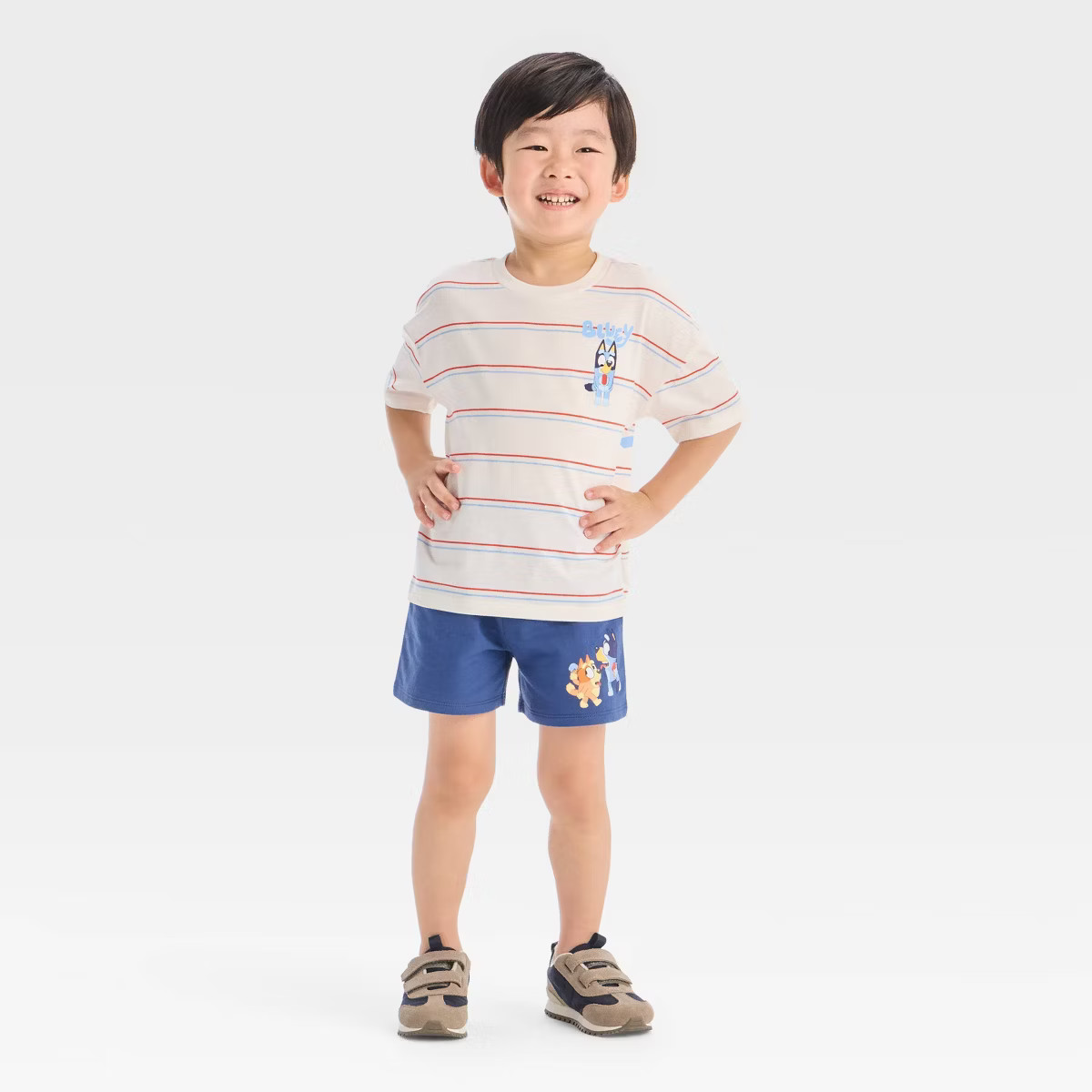 Toddler Boys' 2pc Bluey Americana Short Sleeve T-Shirt and Shorts Set - Blue/White | Target
