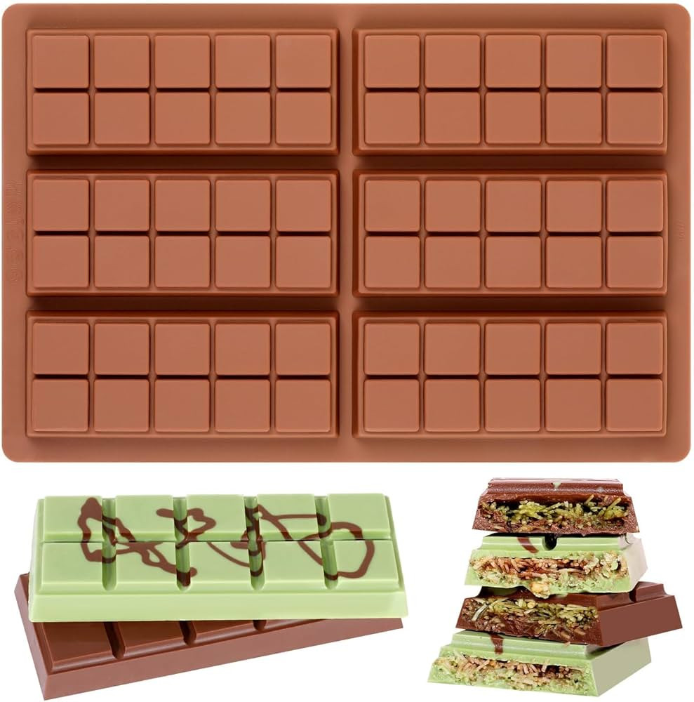 Chocolate Bar Mold - Non-Stick Chocolate Molds, Food Grade Silicone Deep Mold for Dubai Pistachio... | Amazon (US)