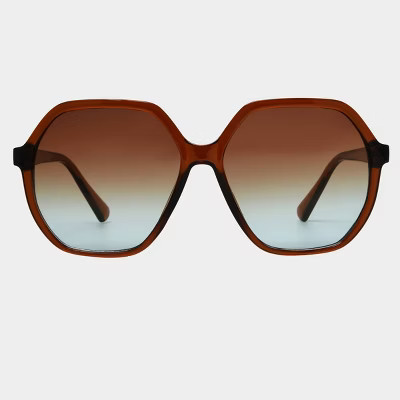 Women's Plastic Round Sunglasses - Universal Thread™ Brown | Target