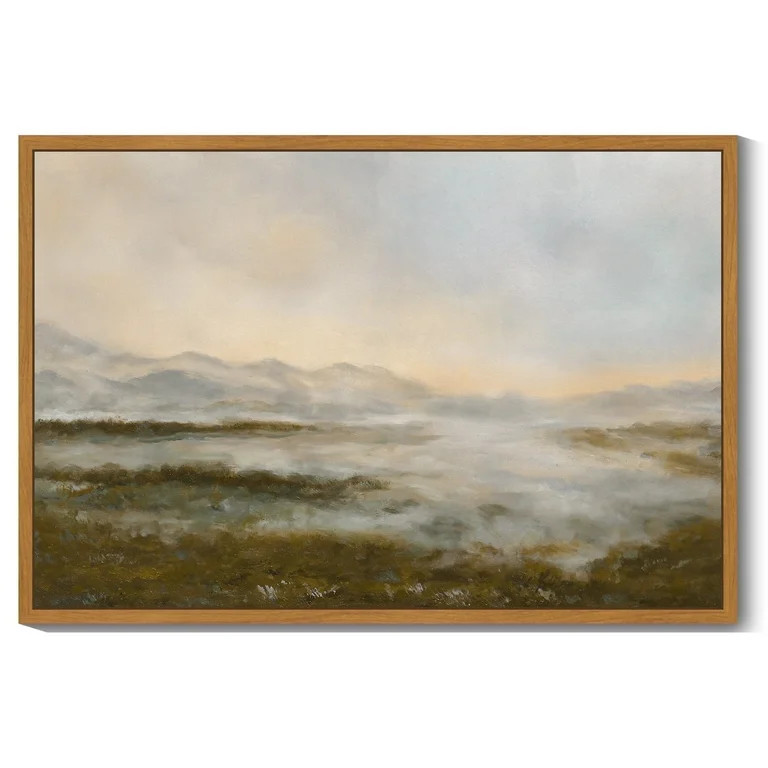 Drsoum Landscape 24x36in Natural Framed Canvas Wall Art Large Vintage Dusk in The Forest Classic ... | Walmart (US)