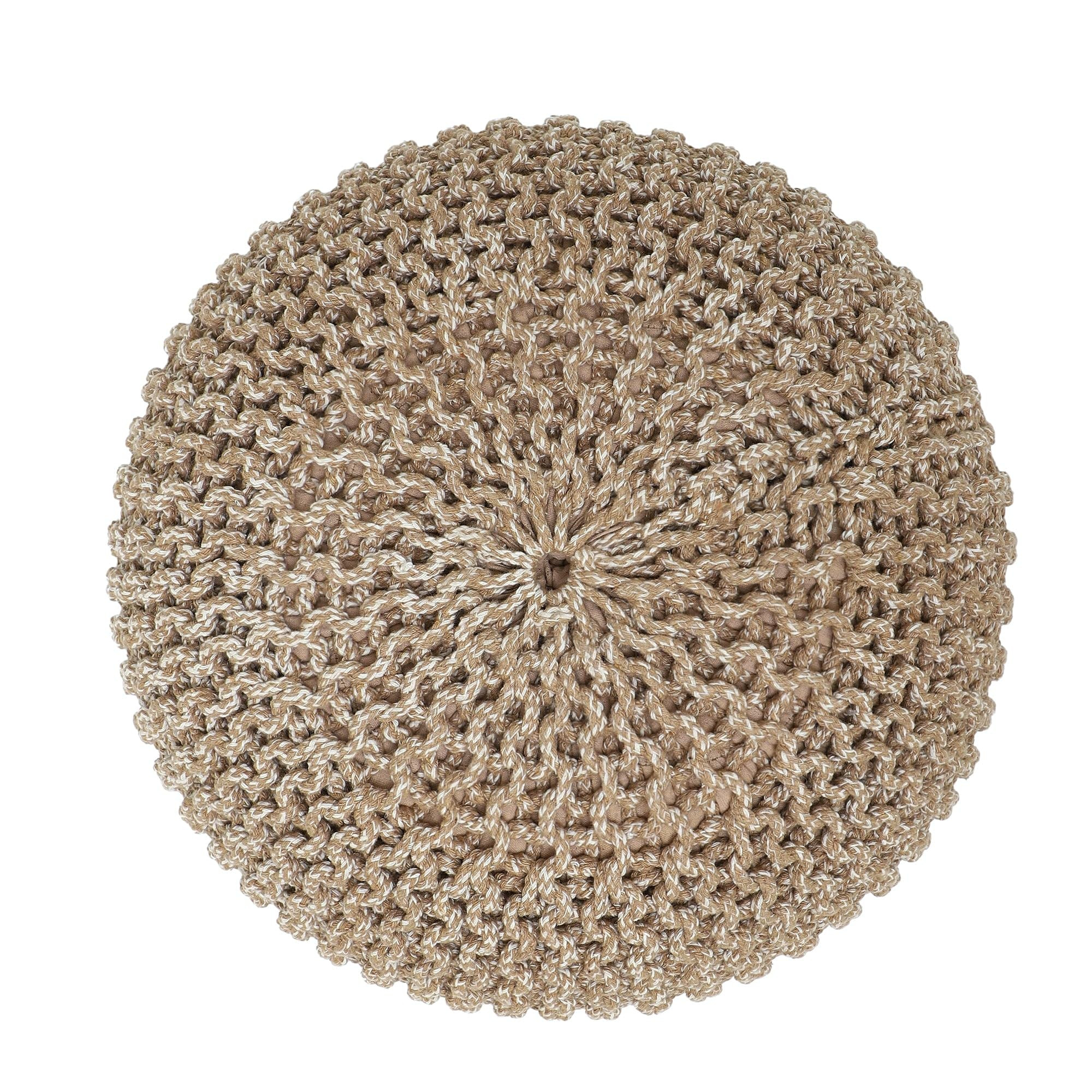 REDEARTH · Round Pouf Ottoman - Hand Knitted Cable Boho Poof Home Décor Pouffe Circular Footres... | Amazon (US)
