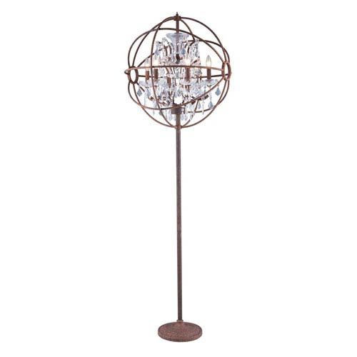 Elegant Lighting Geneva Rustic Intent Twenty Four Inch Floor Lamp With Clear Crystals 1130fl24ri/... | Bellacor