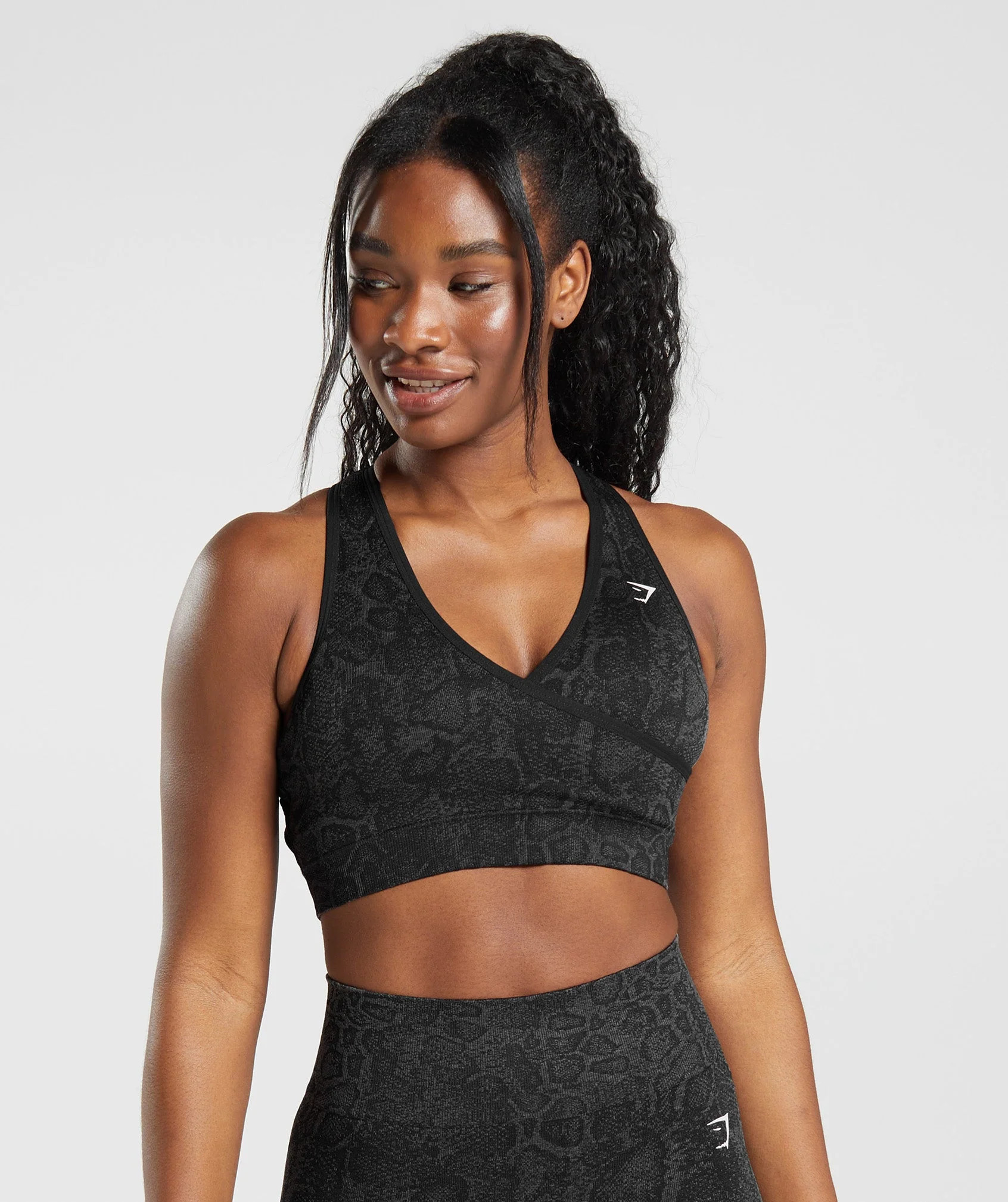 Gymshark Adapt Animal Seamless Sports Bra - Urban Grey/Black | Gymshark US