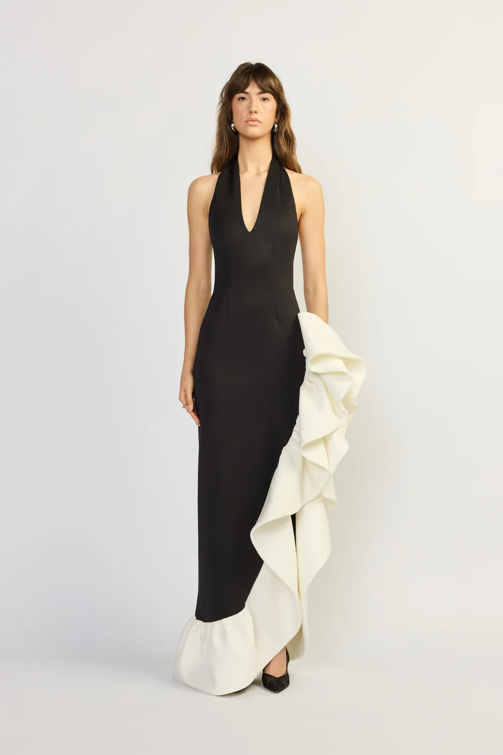 HALIMA CONTRAST MAXI GOWN | TOJHA