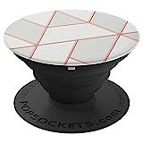 Silver White and Golden Rose Pink Geometric Design Match PopSockets Grip and Stand for Phones and Ta | Amazon (US)
