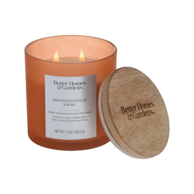 Better Homes & Gardens Snickerdoodle Swirl Scented 2-Wick Jar Candle 12oz Frosted | Walmart (US)