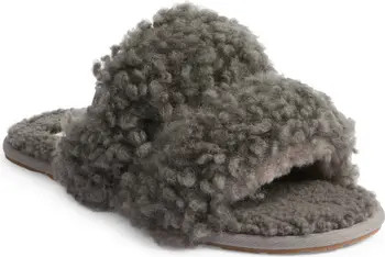 Maxi Curly Genuine Shearling Scuffetta Slipper (Women) | Nordstrom