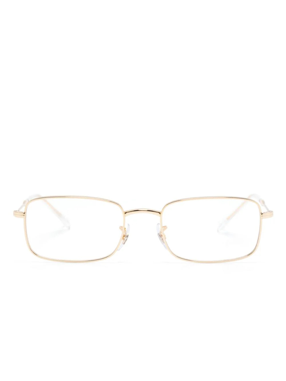 Ray-Ban rectangle-frame glasses - Gold | Farfetch Global