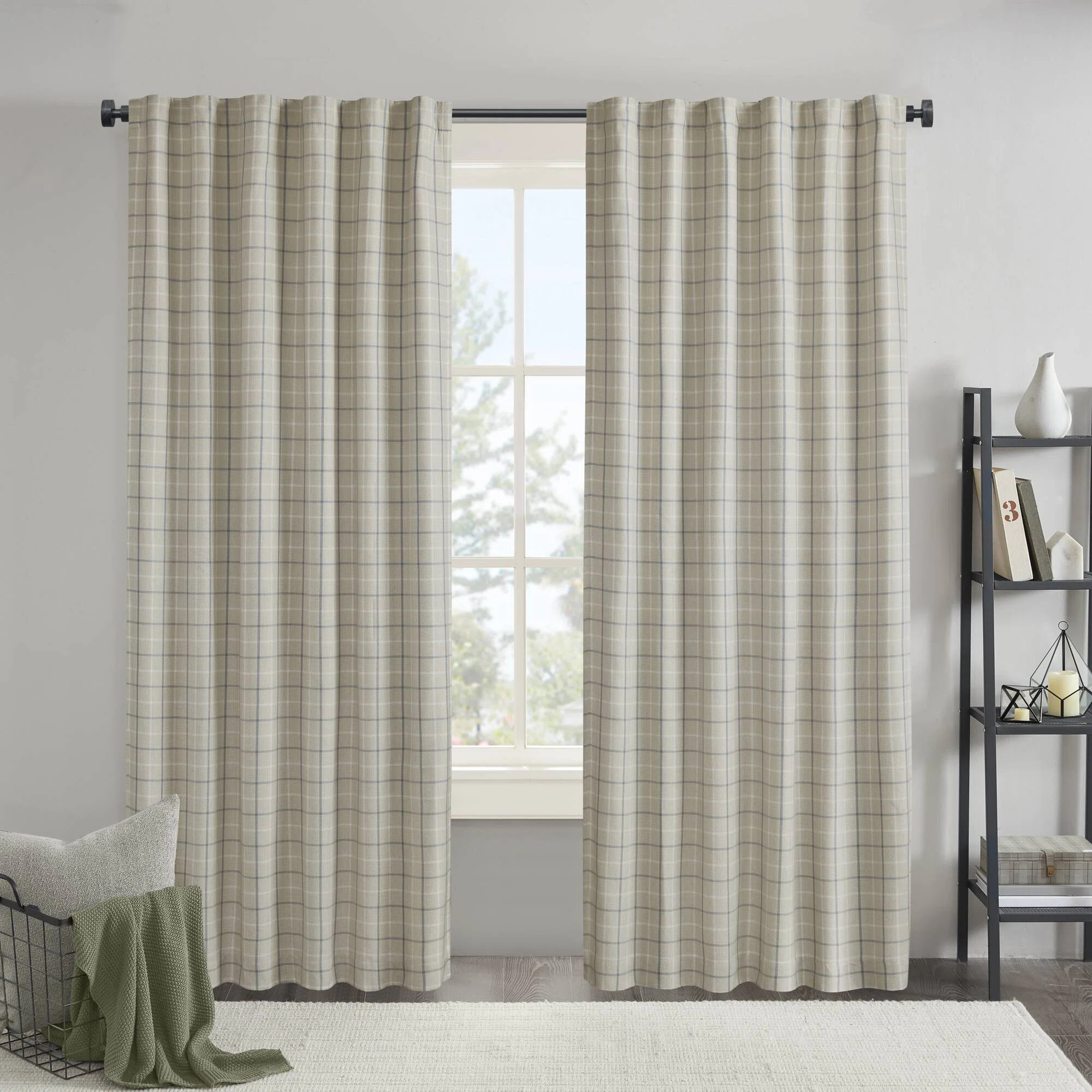 Anaheim Woven Plaid Room Darkening Thermal Fleece Lined Single Curtain Panel | Wayfair North America