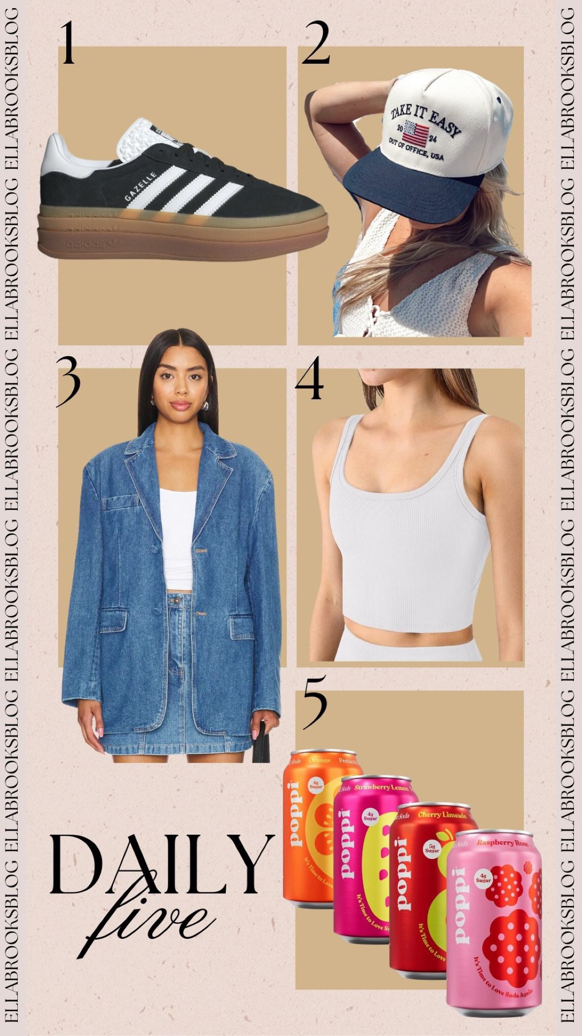 Daily 5🤍
summer fashion finds, amazon favorites, amazon basics, amazon tank, adidas sneakers, trucker hat, denim blazer, poppi drink

#LTKStyleTip #LTKSeasonal #LTKSaleAlert
