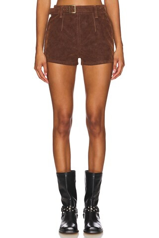 Suede Micro Mini Skort in Shaved Chocolate | Revolve Clothing (Global)